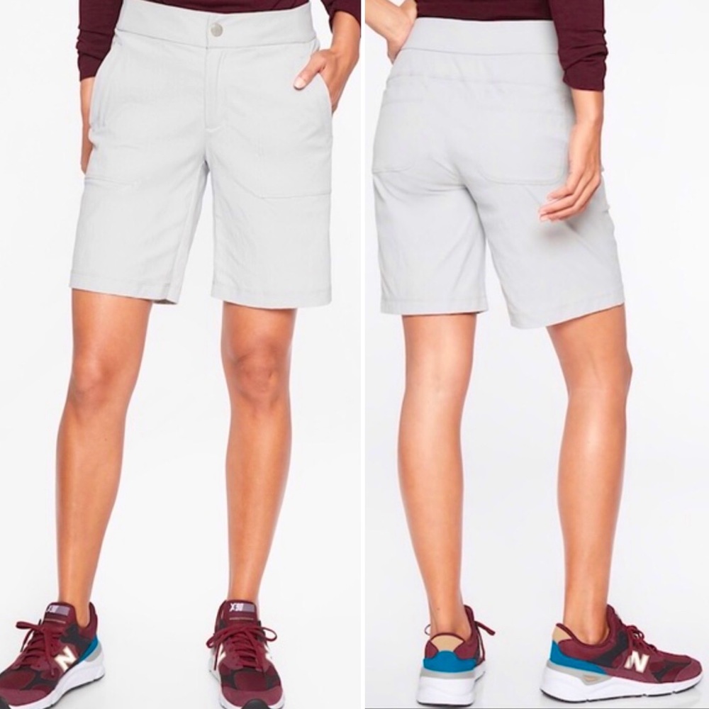 Athleta Trekkie 2.0 Bermuda Light Gray Outdoor Hiking Shorts